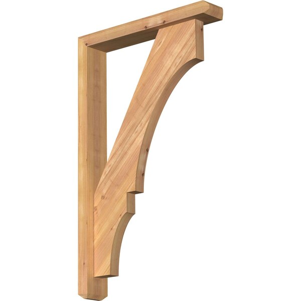 Ekena Millwork Balboa Craftsman Smooth Bracket w/ Offset Brace, Western Red Cedar, 3 1/2"W x 20"D x 32"H BKT0402X20X32BOA04SWR - main
